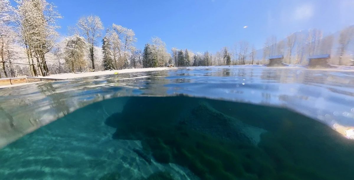 Cold water swimming and sauna