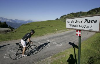 Cycling over the Joux Plane pass
