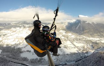 Ascending paragliding flight