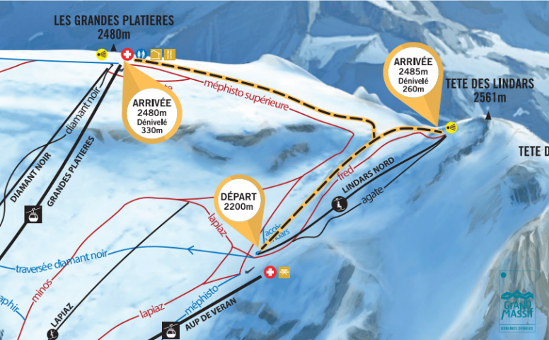 Ski touring route up Les Lindars_Flaine