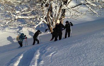 The Allamands on snowshoes